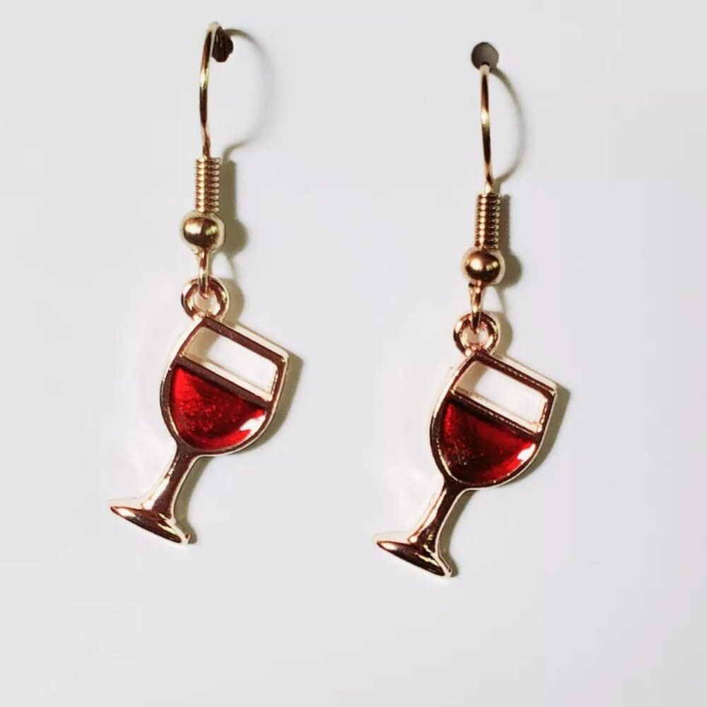 New Hook Earrings - Wine glass